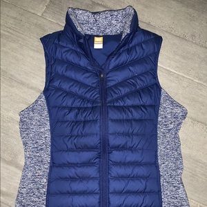 EUC LUCY TECH M BLUE QUILTED DOWN RUNNING VEST